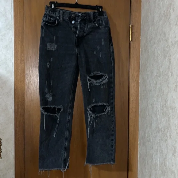 Womens Forever 21 Black Holey Jeans - Picture 2 of 5